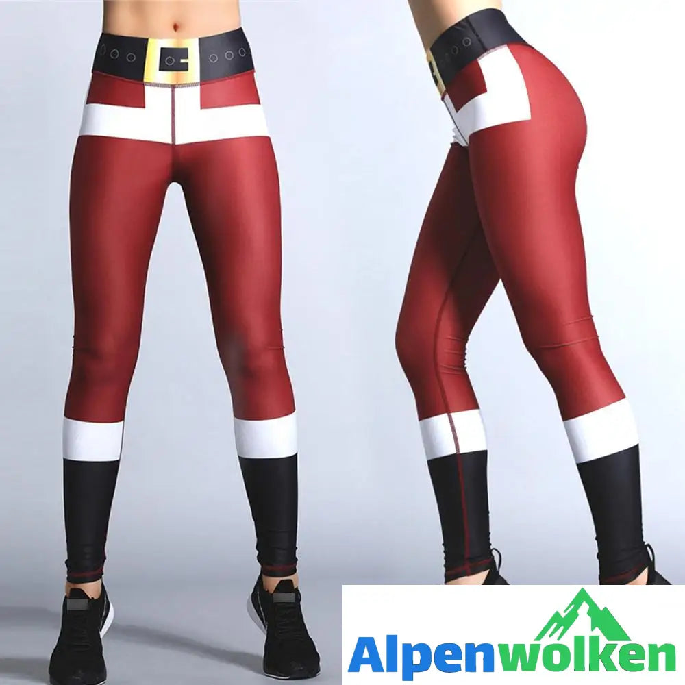 Alpenwolken - Weihnachten gestreiften Print Hose