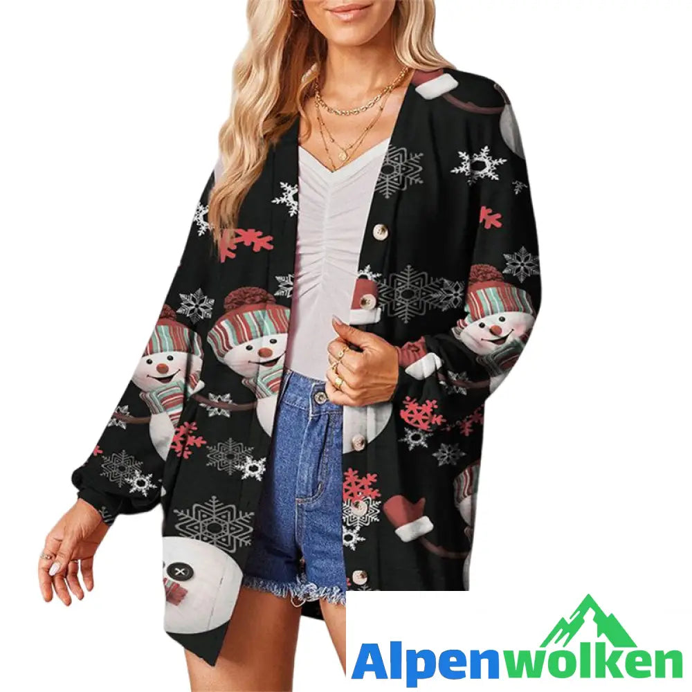 Alpenwolken - Weihnachten Knopf-Cardigan-Jacke