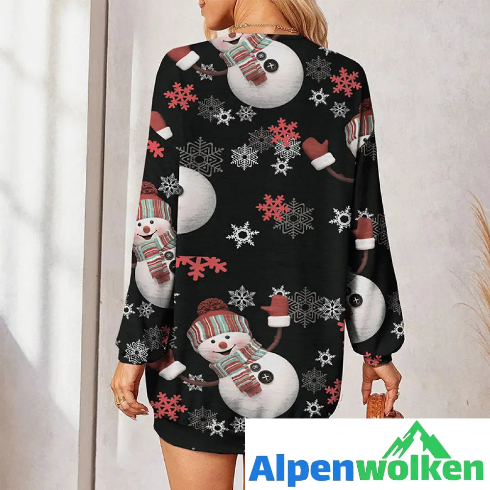 Alpenwolken - Weihnachten Knopf-Cardigan-Jacke