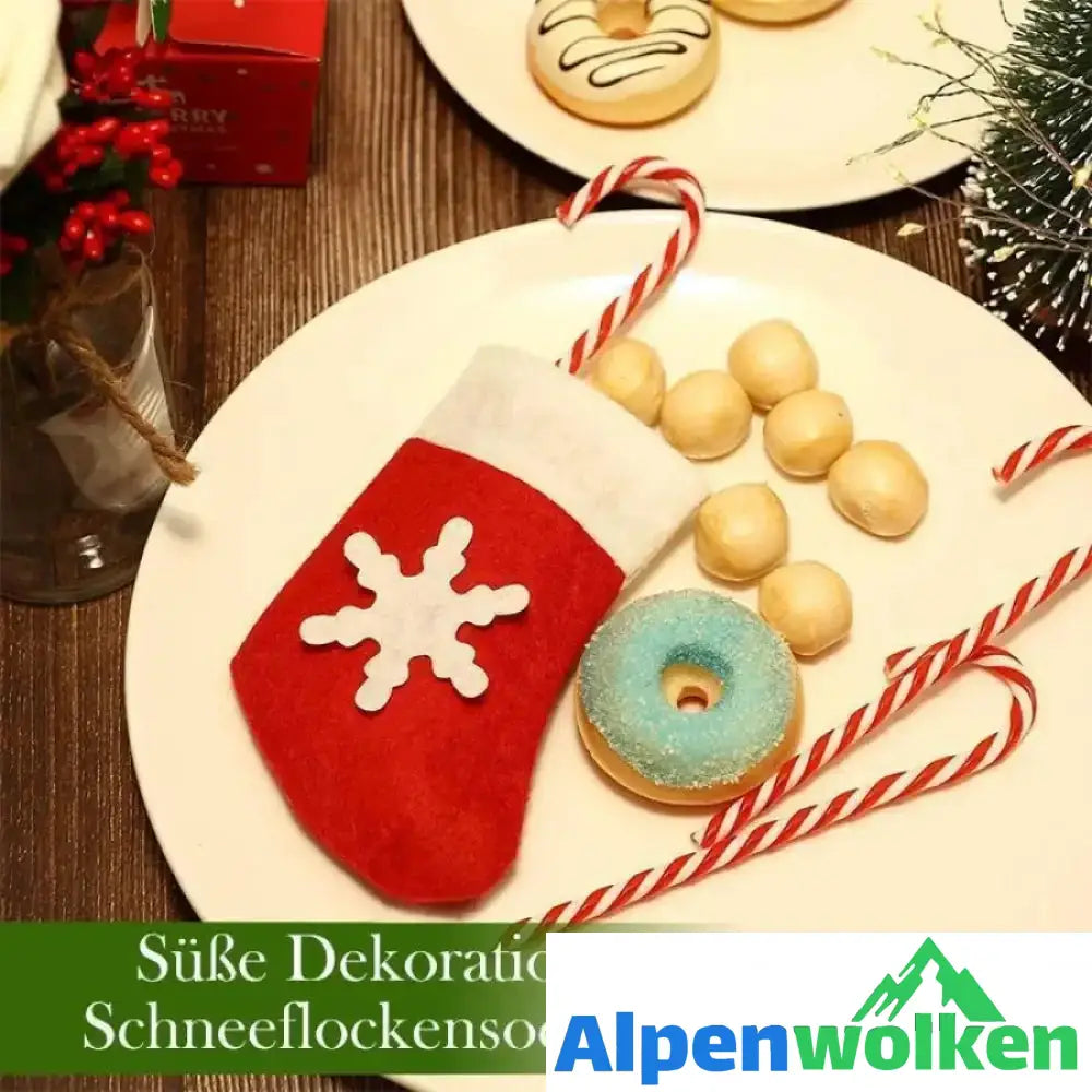 Alpenwolken - Weihnachten Tischdekoration, Schneeflockensocken für Besteck