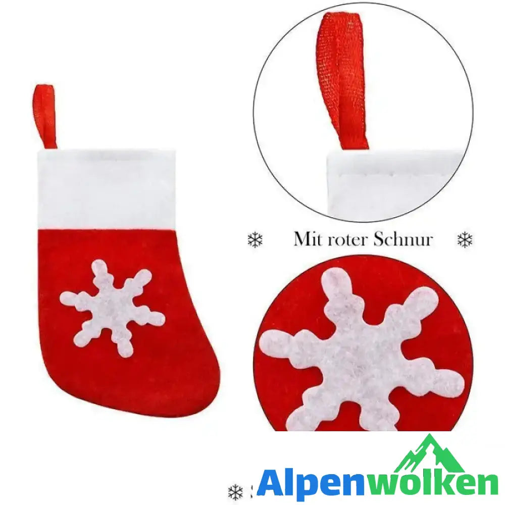 Alpenwolken - Weihnachten Tischdekoration, Schneeflockensocken für Besteck