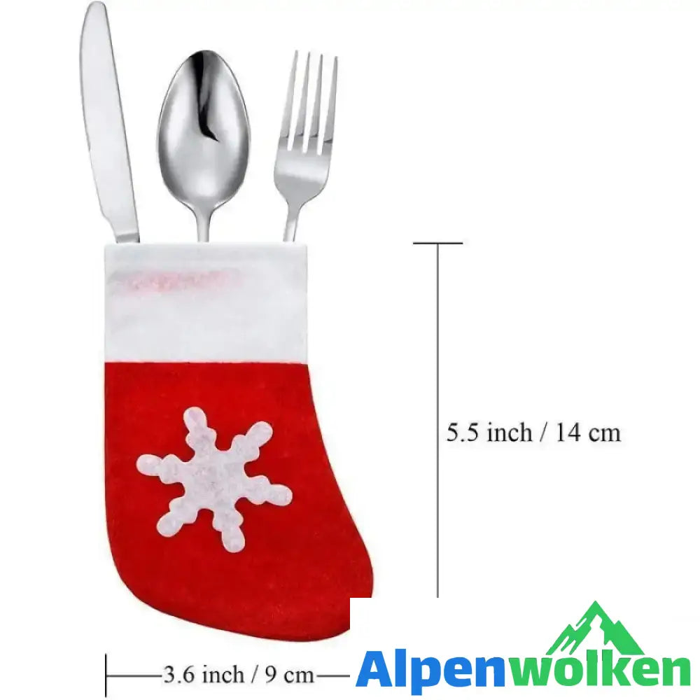 Alpenwolken - Weihnachten Tischdekoration, Schneeflockensocken für Besteck