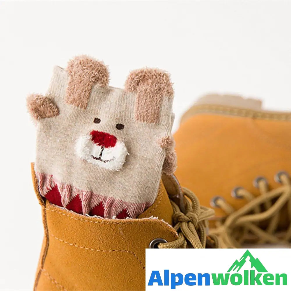 Alpenwolken - Weihnachts-Comic-Muster Socken, 3 Paare