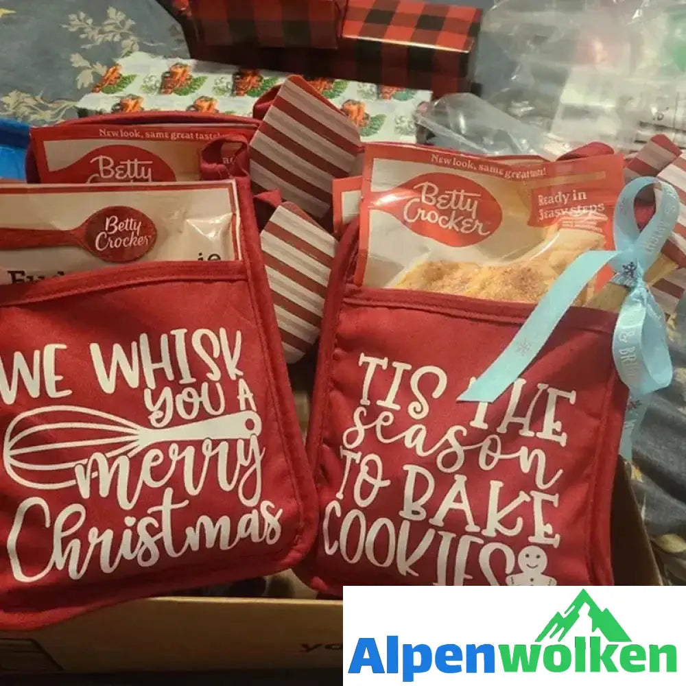 Alpenwolken - Weihnachtsbackhandschuhe - Geschenktüte