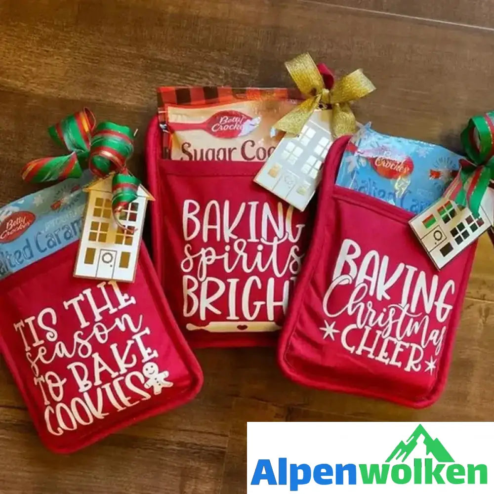 Alpenwolken - Weihnachtsbackhandschuhe - Geschenktüte