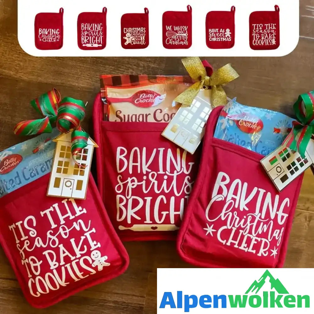 Alpenwolken - Weihnachtsbackhandschuhe - Geschenktüte