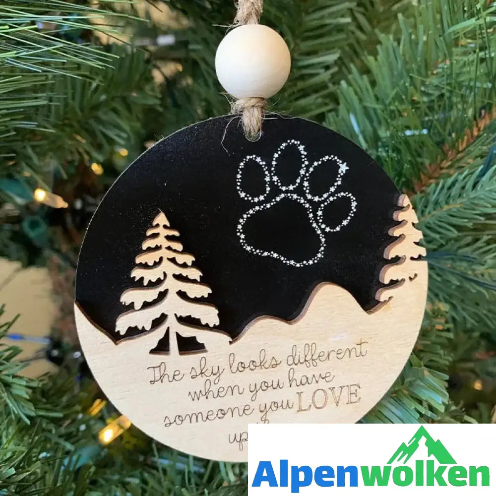 Alpenwolken - Weihnachtsbaum-Doppelanhänger aus Holz B