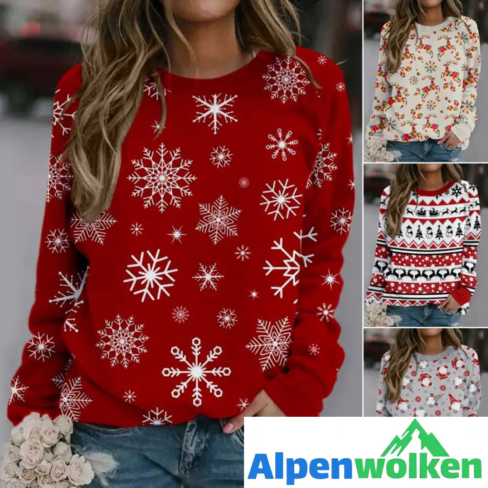 Alpenwolken - Weihnachtselement 3D-Druck All-Match Sweatshirt