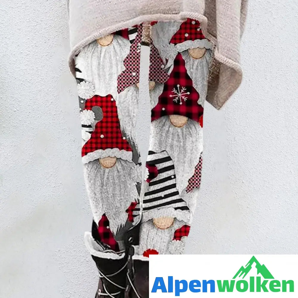 Alpenwolken - Weihnachtsgamaschen mit Weihnachtsmann-Druck