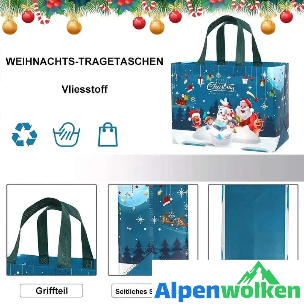 Alpenwolken - Weihnachtsgeschenktüten Weihnachts Tragetaschen mit Griffen(Mehre Kaufe bekommt man ungleiche Farben)