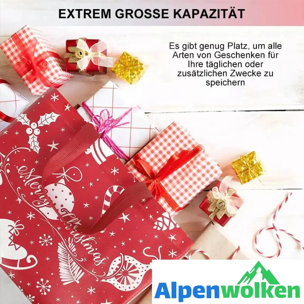 Alpenwolken - Weihnachtsgeschenktüten Weihnachts Tragetaschen mit Griffen(Mehre Kaufe bekommt man ungleiche Farben)