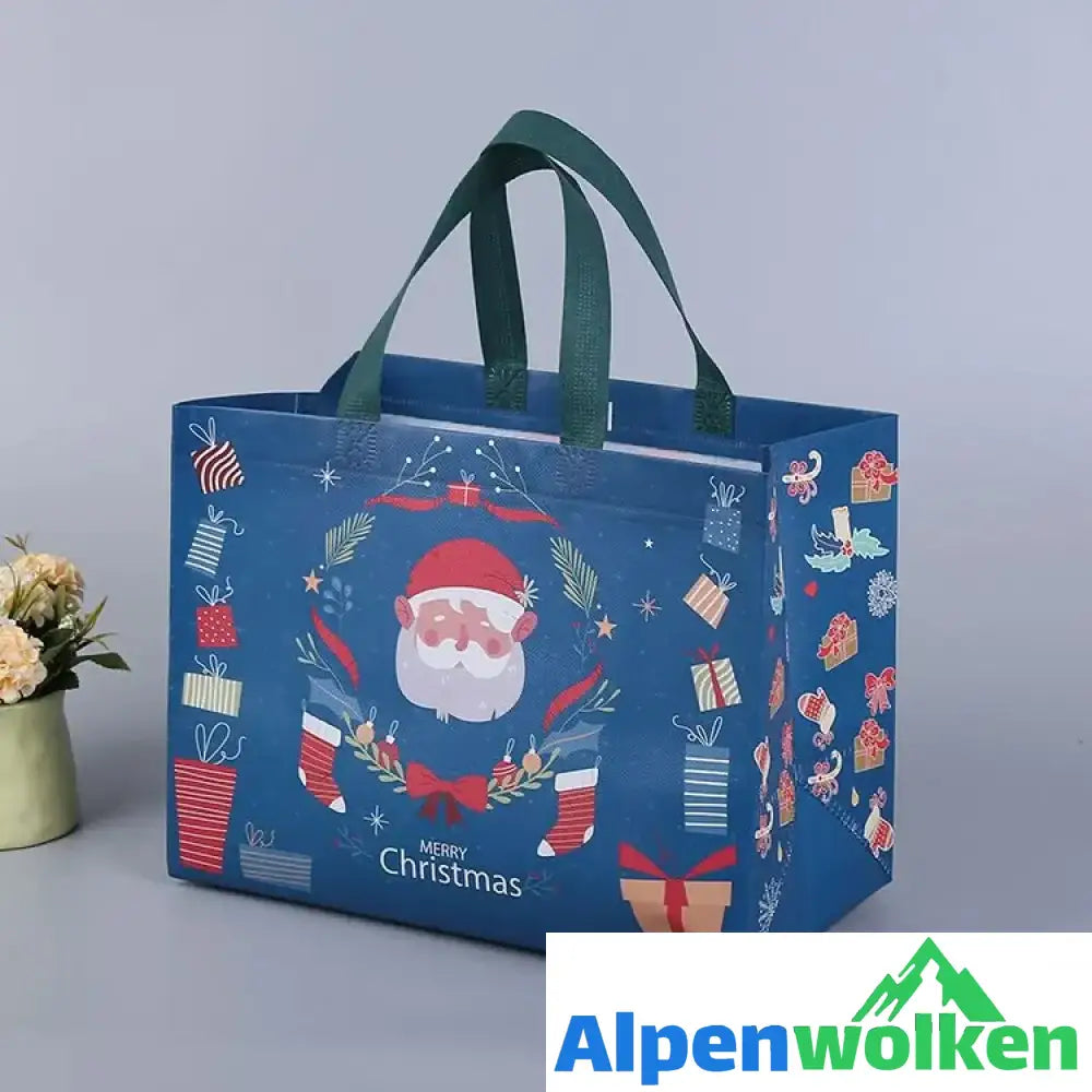 Alpenwolken - Weihnachtsgeschenktüten Weihnachts Tragetaschen mit Griffen(Mehre Kaufe bekommt man ungleiche Farben)