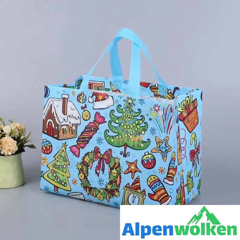 Alpenwolken - Weihnachtsgeschenktüten Weihnachts Tragetaschen mit Griffen(Mehre Kaufe bekommt man ungleiche Farben)