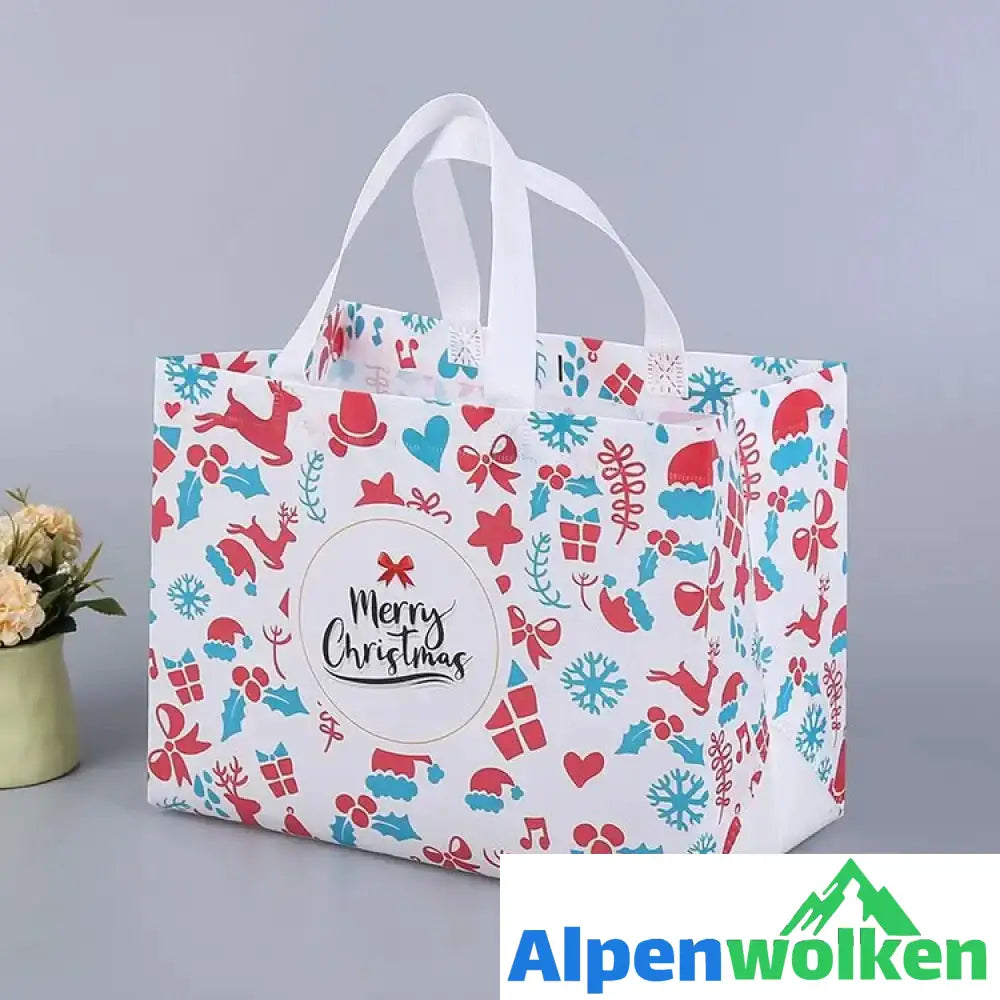 Alpenwolken - Weihnachtsgeschenktüten Weihnachts Tragetaschen mit Griffen(Mehre Kaufe bekommt man ungleiche Farben)