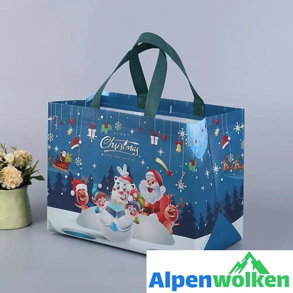 Alpenwolken - Weihnachtsgeschenktüten Weihnachts Tragetaschen mit Griffen(Mehre Kaufe bekommt man ungleiche Farben)