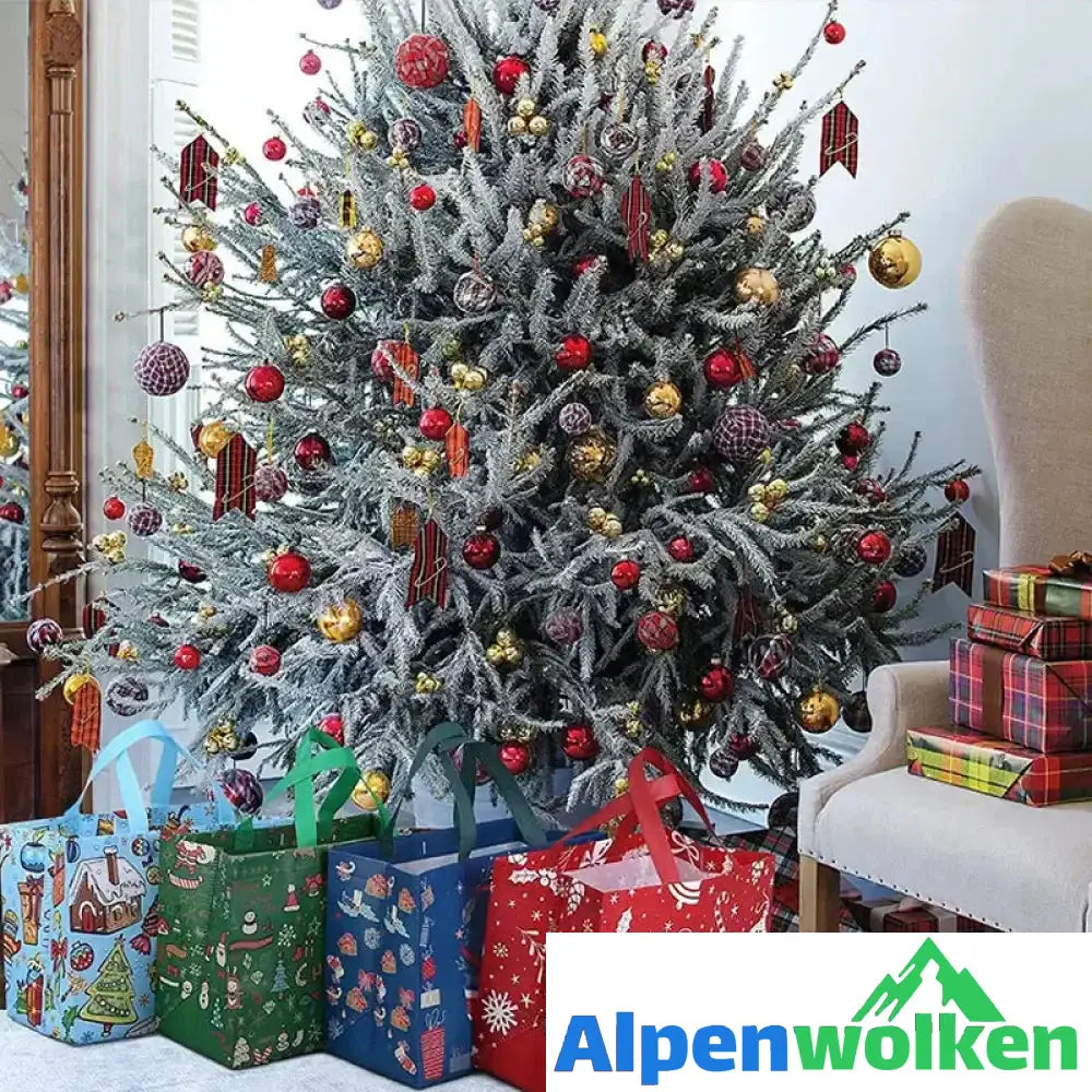 Alpenwolken - Weihnachtsgeschenktüten Weihnachts Tragetaschen mit Griffen(Mehre Kaufe bekommt man ungleiche Farben)