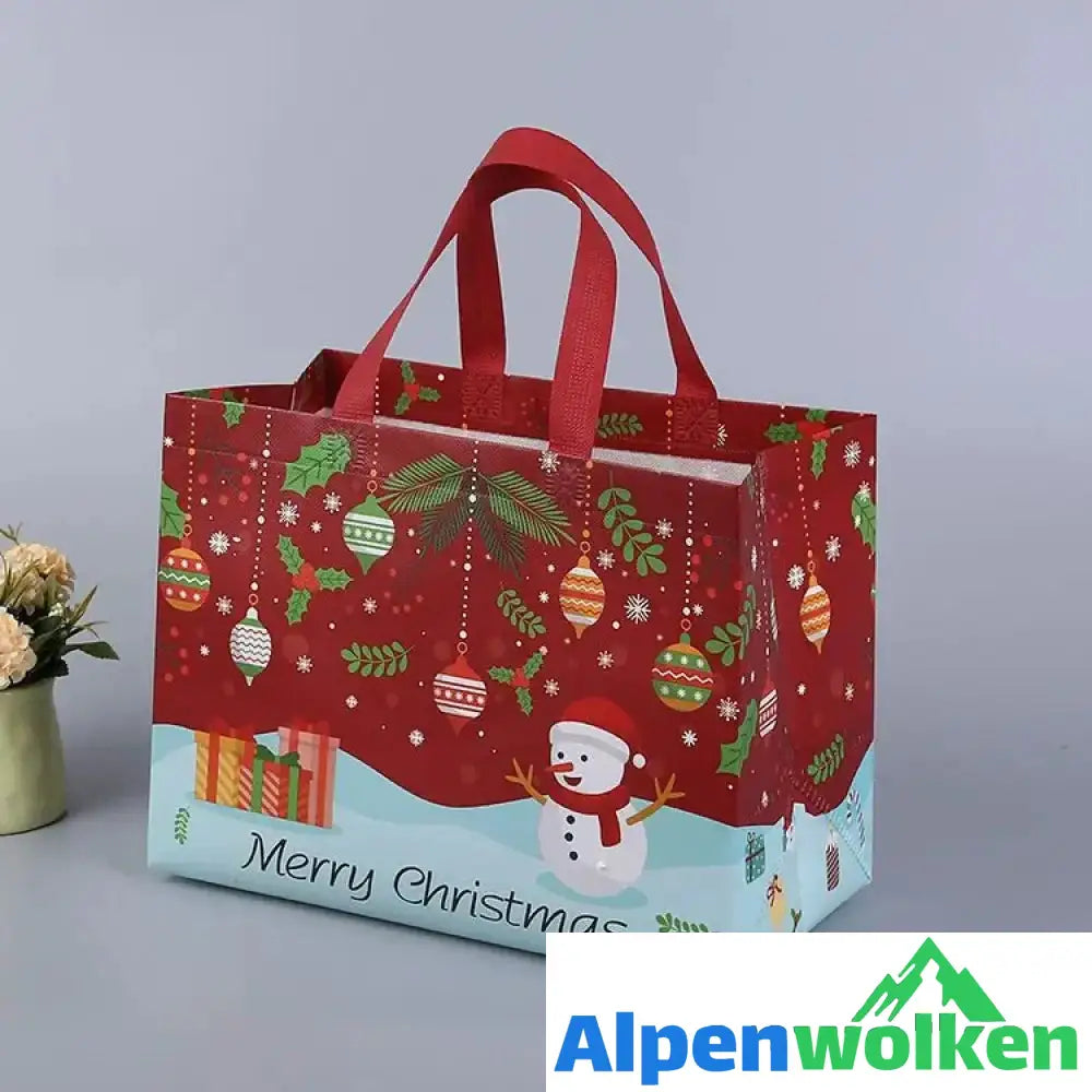 Alpenwolken - Weihnachtsgeschenktüten Weihnachts Tragetaschen mit Griffen(Mehre Kaufe bekommt man ungleiche Farben)