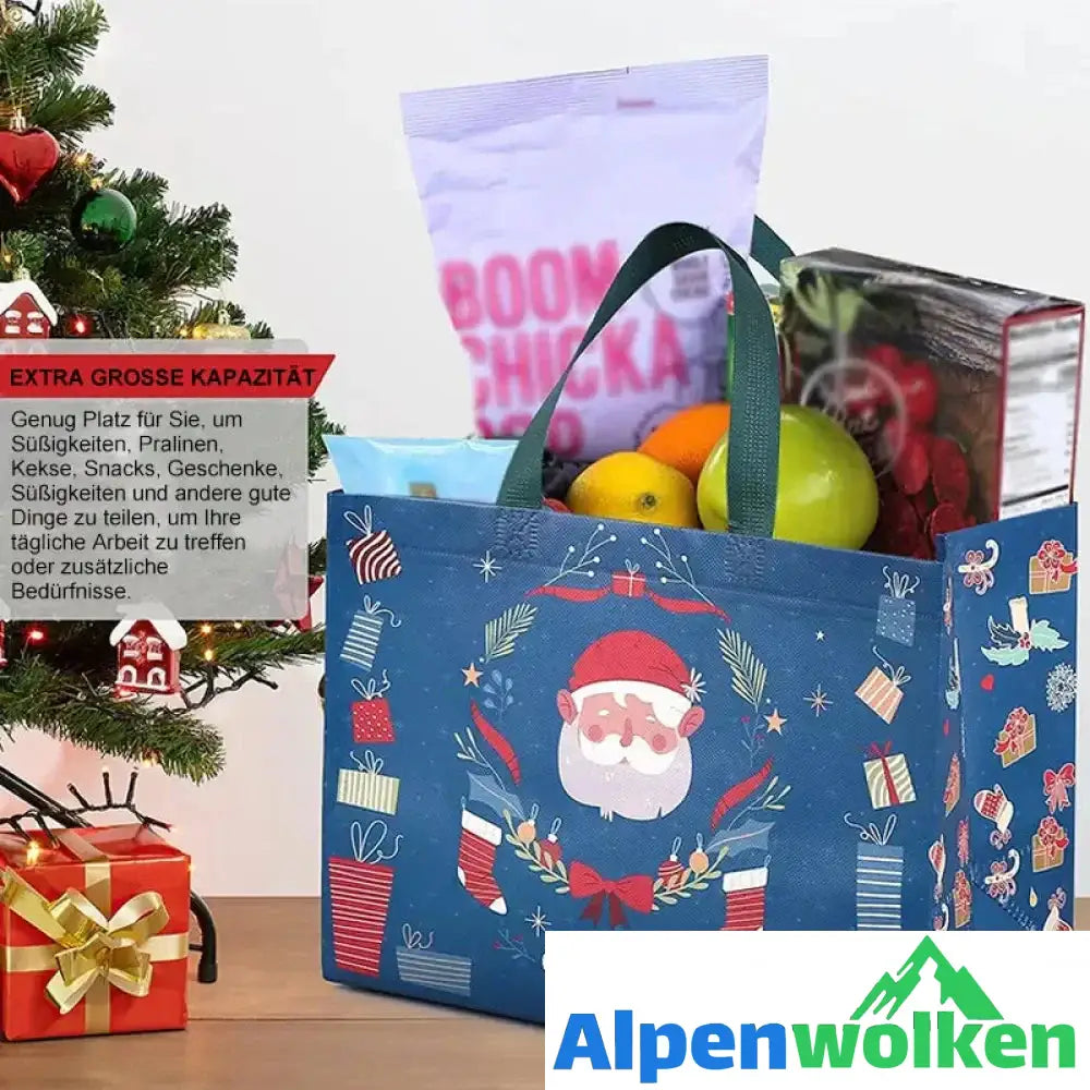 Alpenwolken - Weihnachtsgeschenktüten Weihnachts Tragetaschen mit Griffen(Mehre Kaufe bekommt man ungleiche Farben)