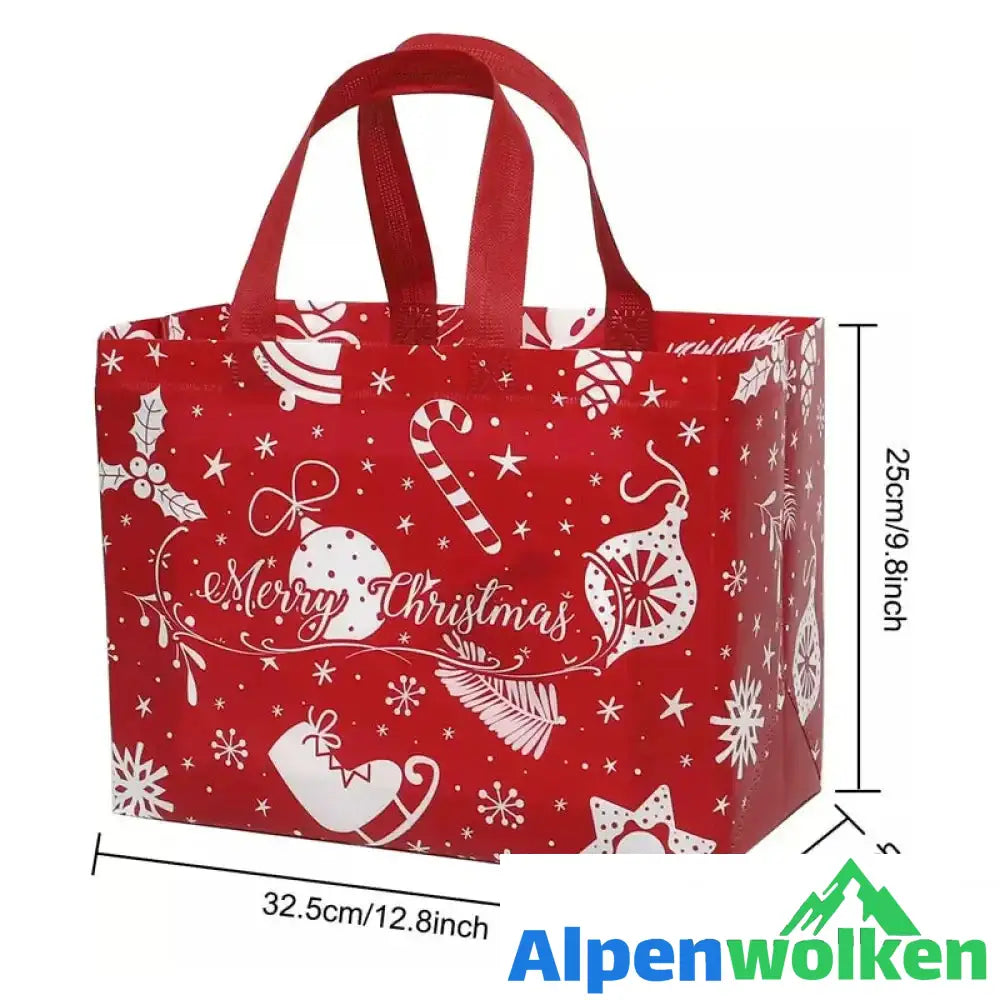 Alpenwolken - Weihnachtsgeschenktüten Weihnachts Tragetaschen mit Griffen(Mehre Kaufe bekommt man ungleiche Farben)