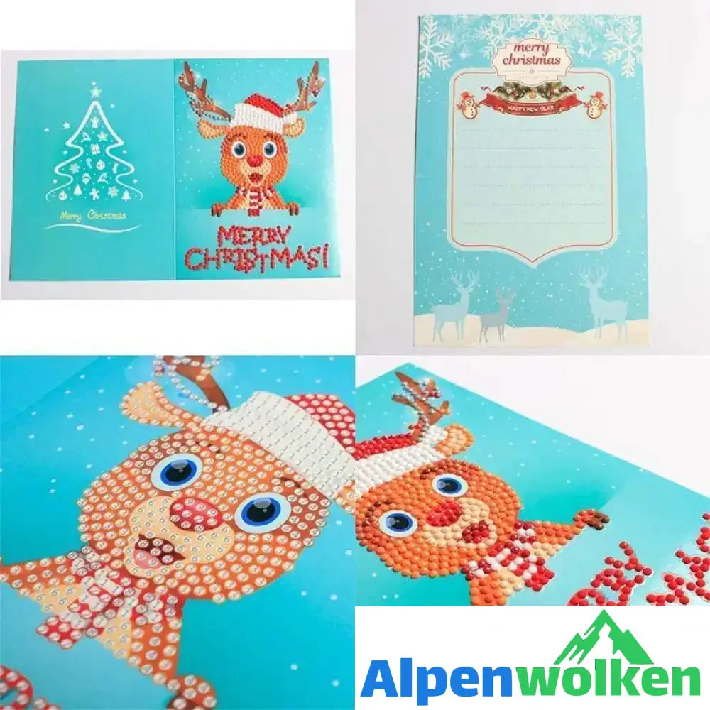 Alpenwolken - Weihnachtskarte mit künstlicher Diamant(ein Set von 8 Modellen)