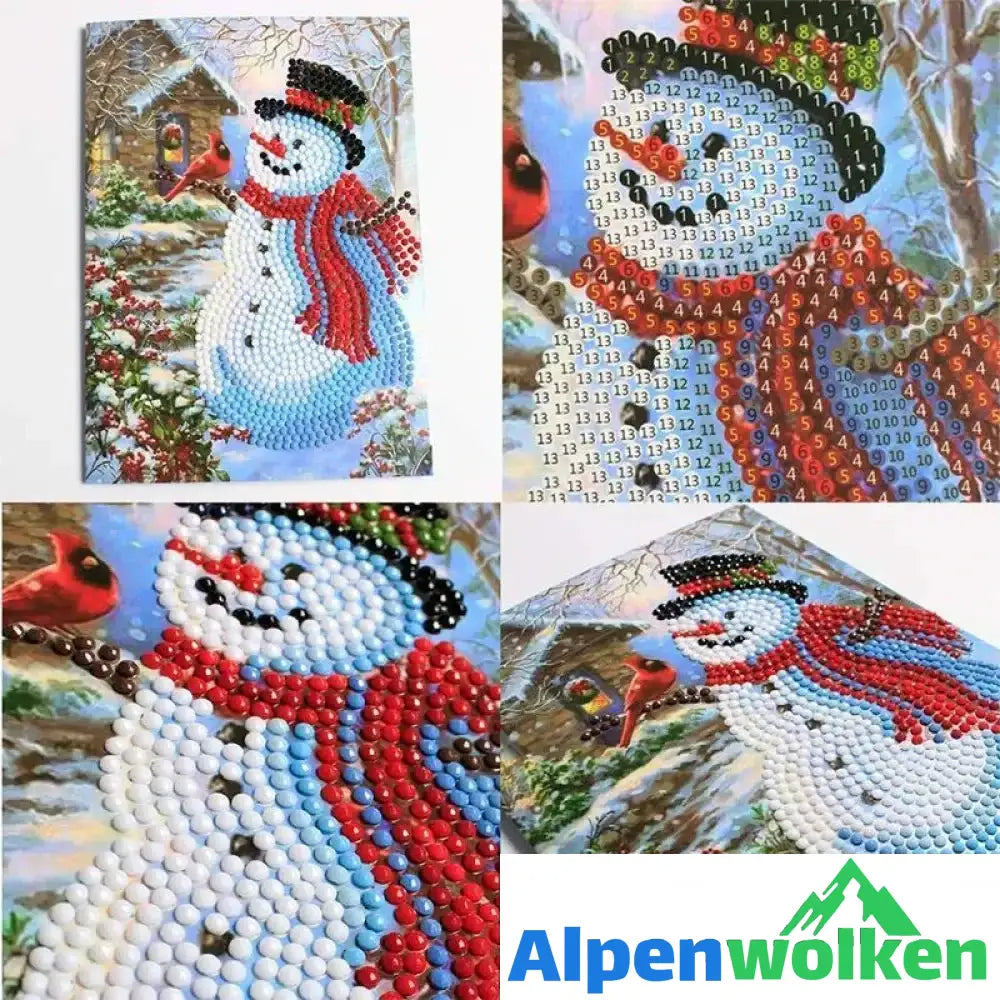 Alpenwolken - Weihnachtskarte mit künstlicher Diamant(ein Set von 8 Modellen)