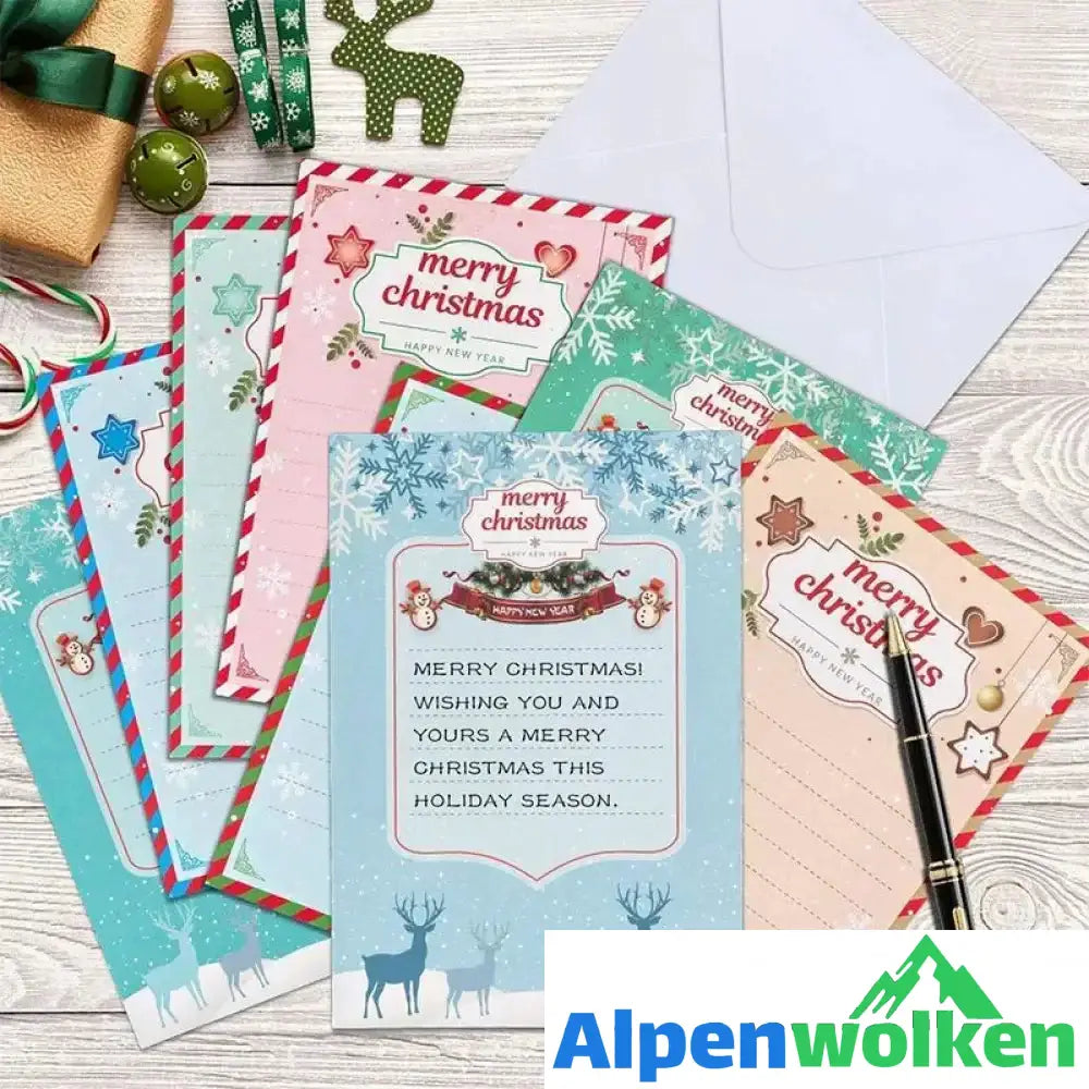 Alpenwolken - Weihnachtskarte mit künstlicher Diamant(ein Set von 8 Modellen)