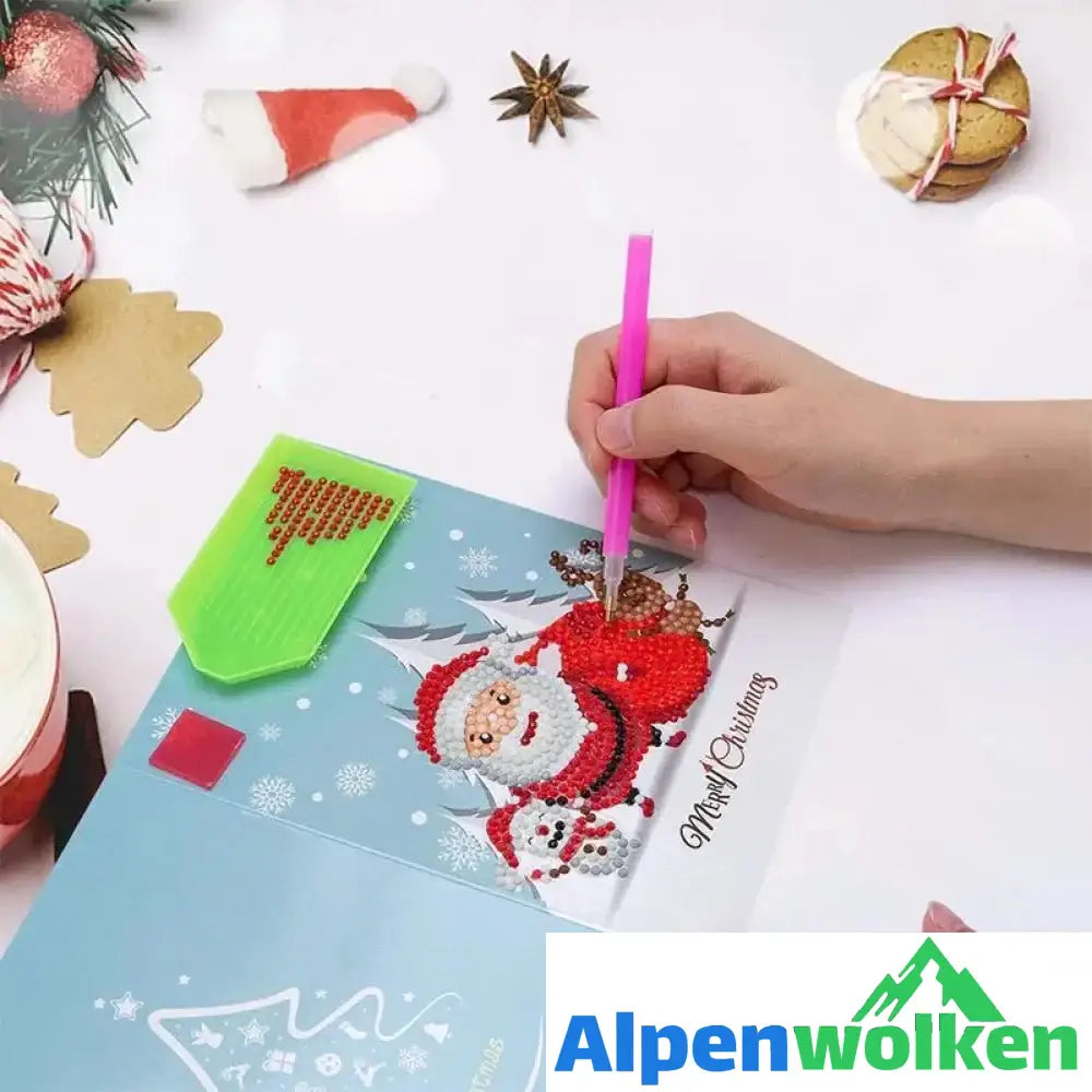 Alpenwolken - Weihnachtskarte mit künstlicher Diamant(ein Set von 8 Modellen)