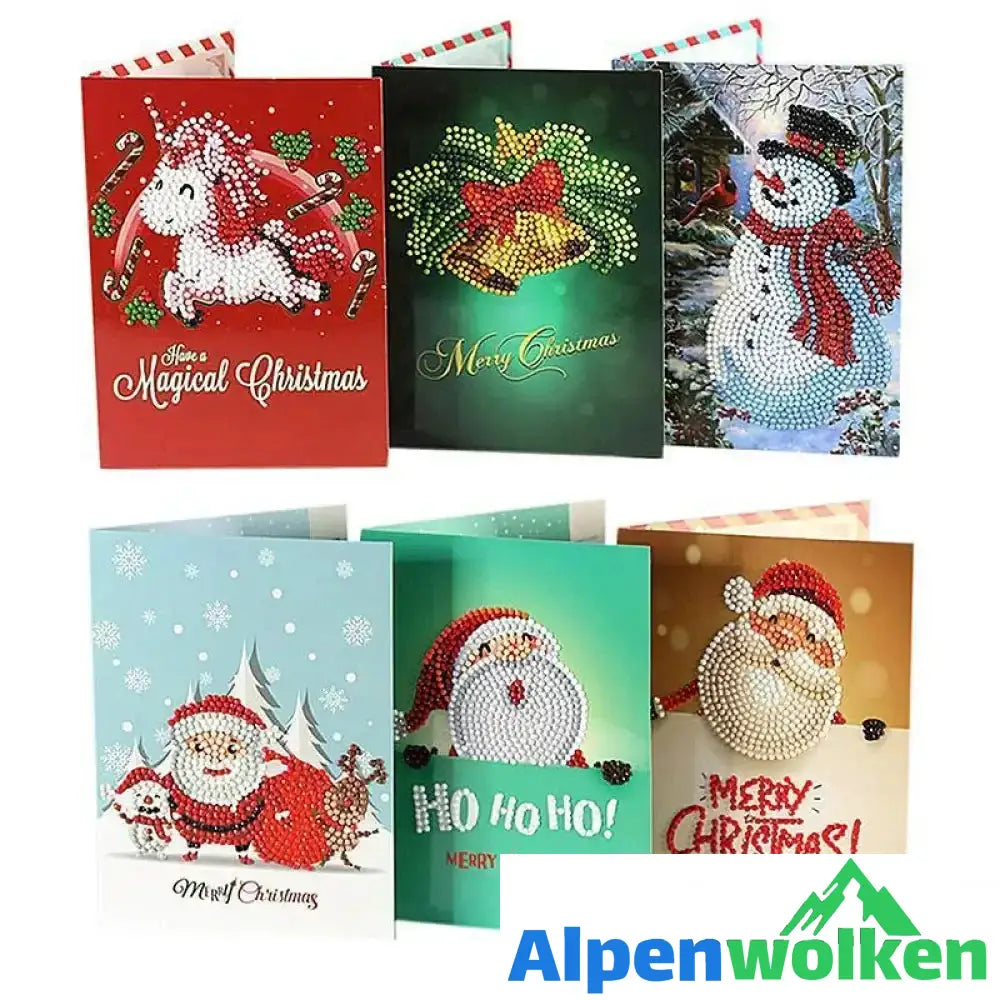 Alpenwolken - Weihnachtskarte mit künstlicher Diamant(ein Set von 8 Modellen)