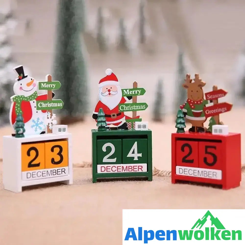 Alpenwolken - Weihnachtsmann Holzkalender/ Schmuck