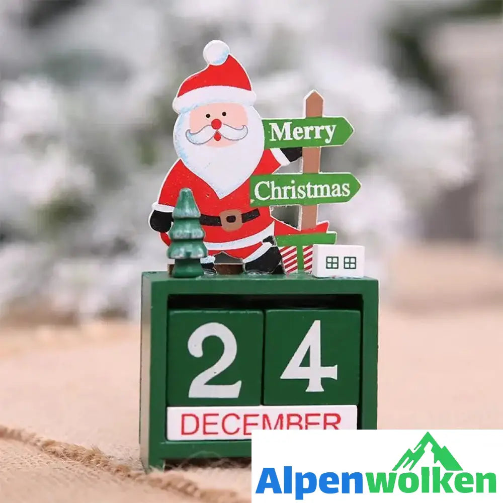 Alpenwolken - Weihnachtsmann Holzkalender/ Schmuck Weihnachtsmann