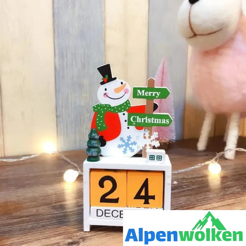 Alpenwolken - Weihnachtsmann Holzkalender/ Schmuck Schneemann