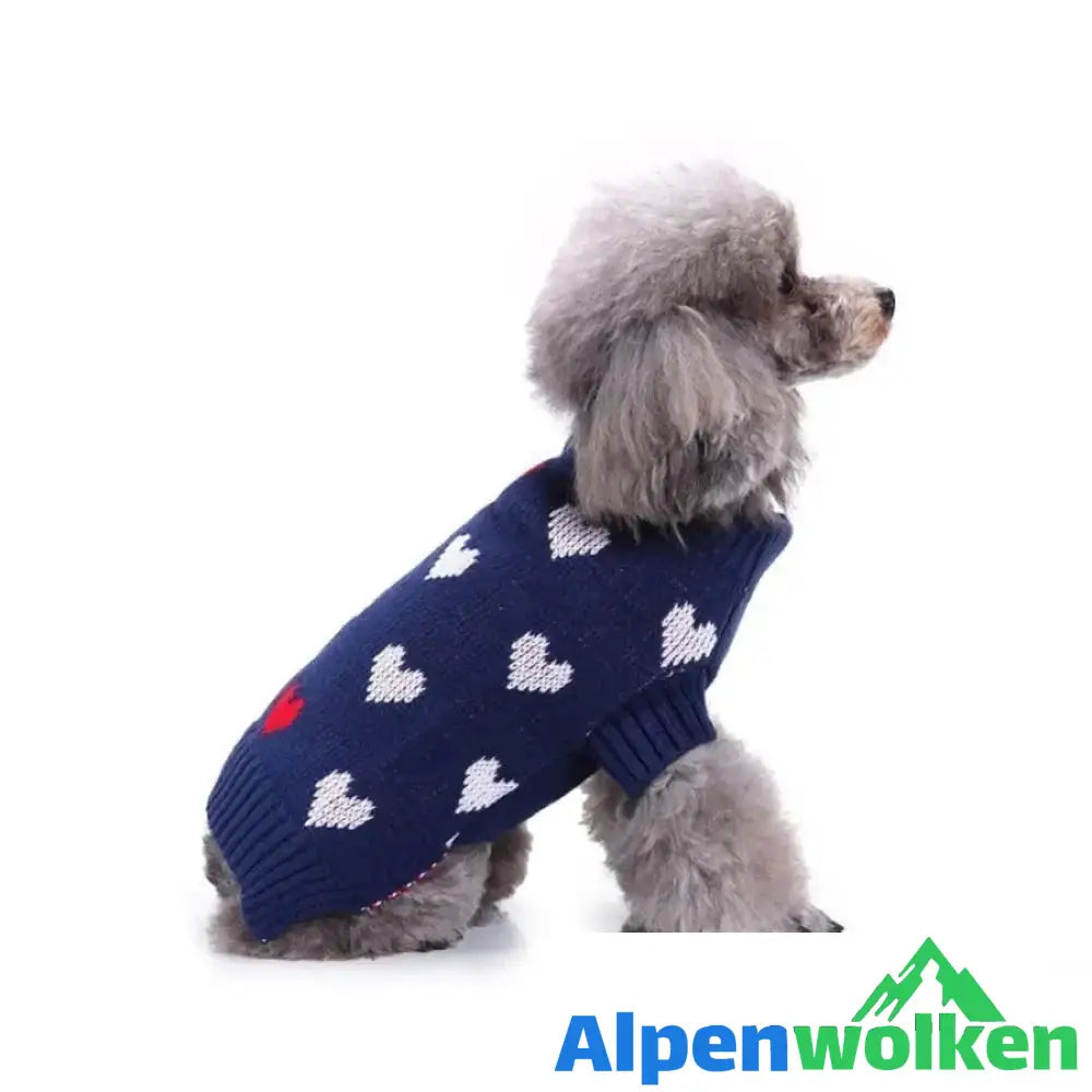 Alpenwolken - Weihnachtsschneeflocke Warmer Pullover für Hunde Blau