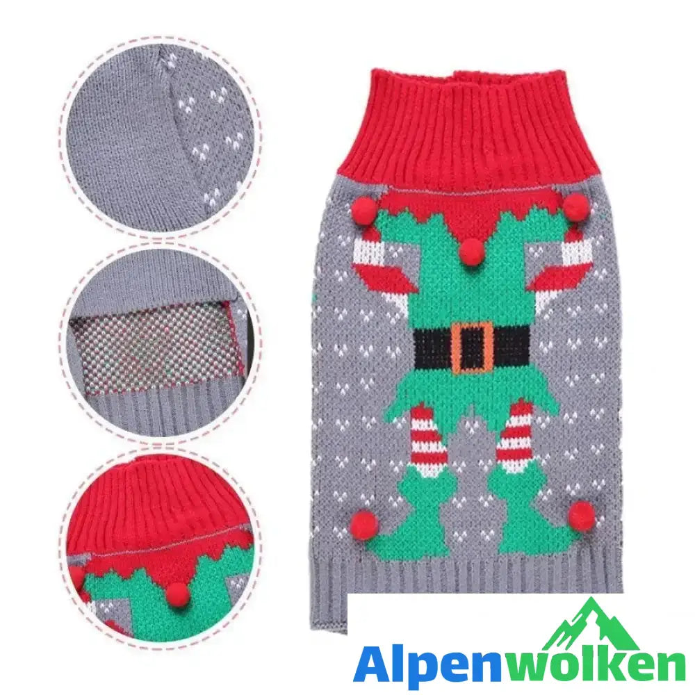 Alpenwolken - Weihnachtsschneeflocke Warmer Pullover für Hunde