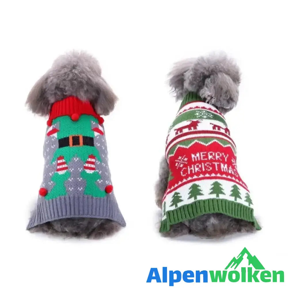 Alpenwolken - Weihnachtsschneeflocke Warmer Pullover für Hunde