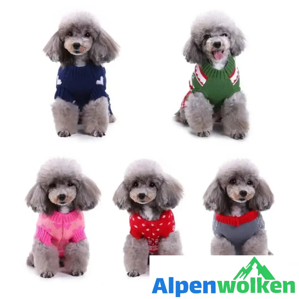 Alpenwolken - Weihnachtsschneeflocke Warmer Pullover für Hunde