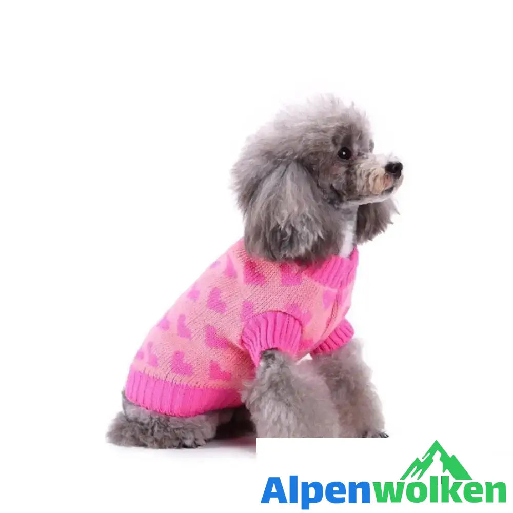 Alpenwolken - Weihnachtsschneeflocke Warmer Pullover für Hunde Rosa