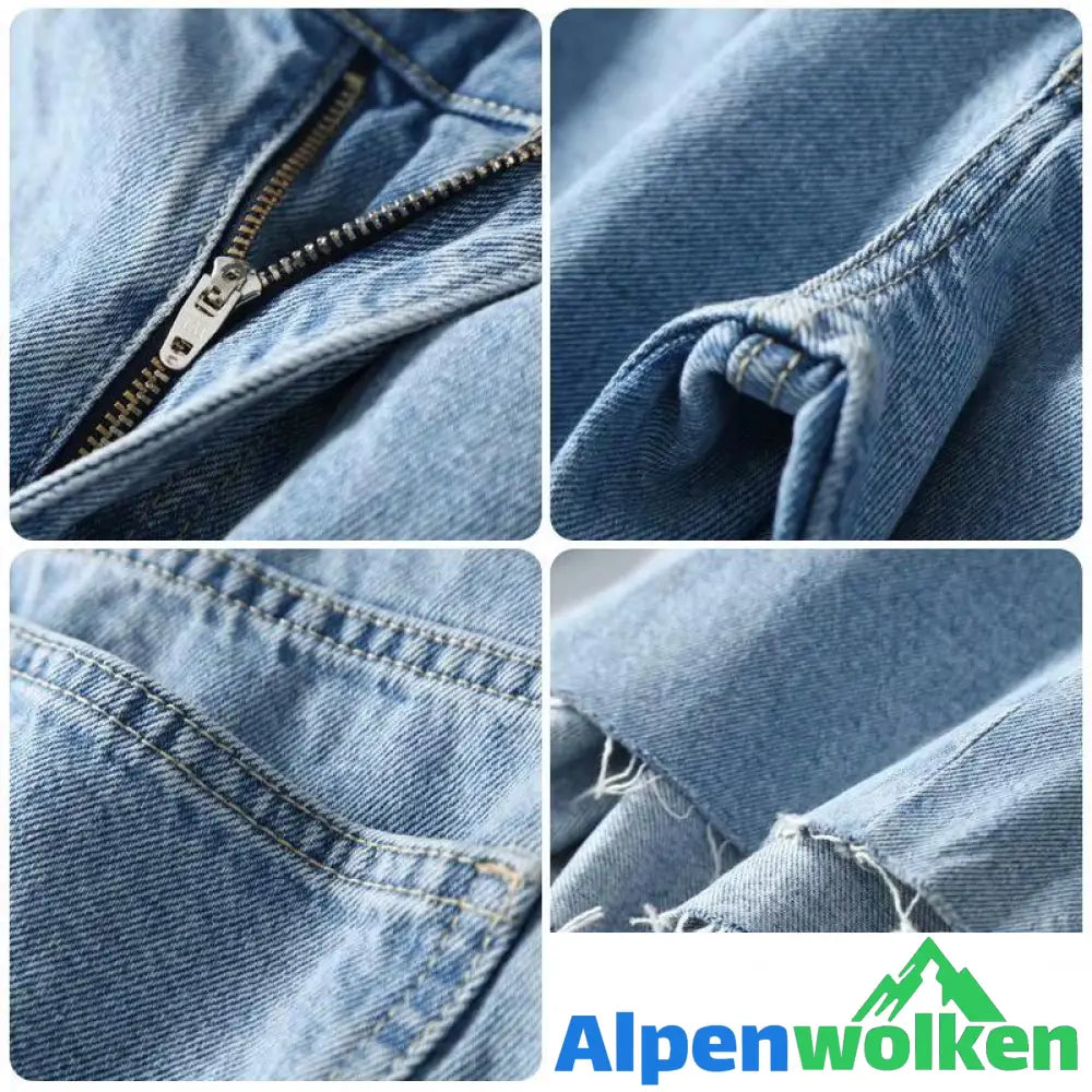 Alpenwolken - Weit modische Jeans mit breitem geschnittenem Hosenbein