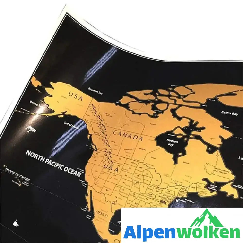 Alpenwolken - Weltkarte zum Rubbeln