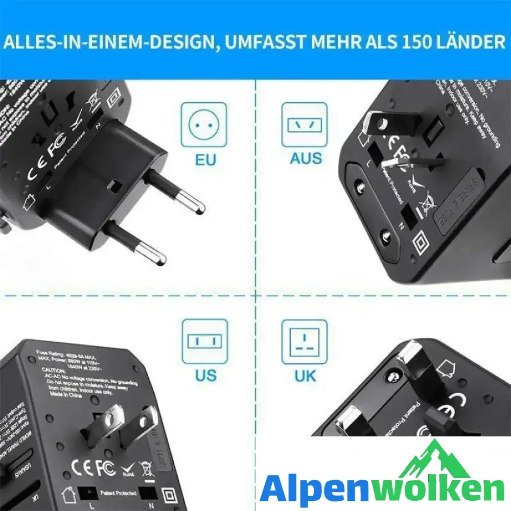 Alpenwolken - Weltweiter Reiseadapter, internationaler Netzadapter