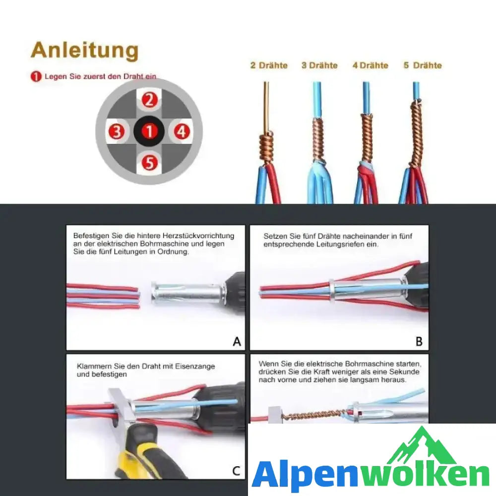 Alpenwolken - Werkzeug zum Abisolieren und Verdrehen von Drähten