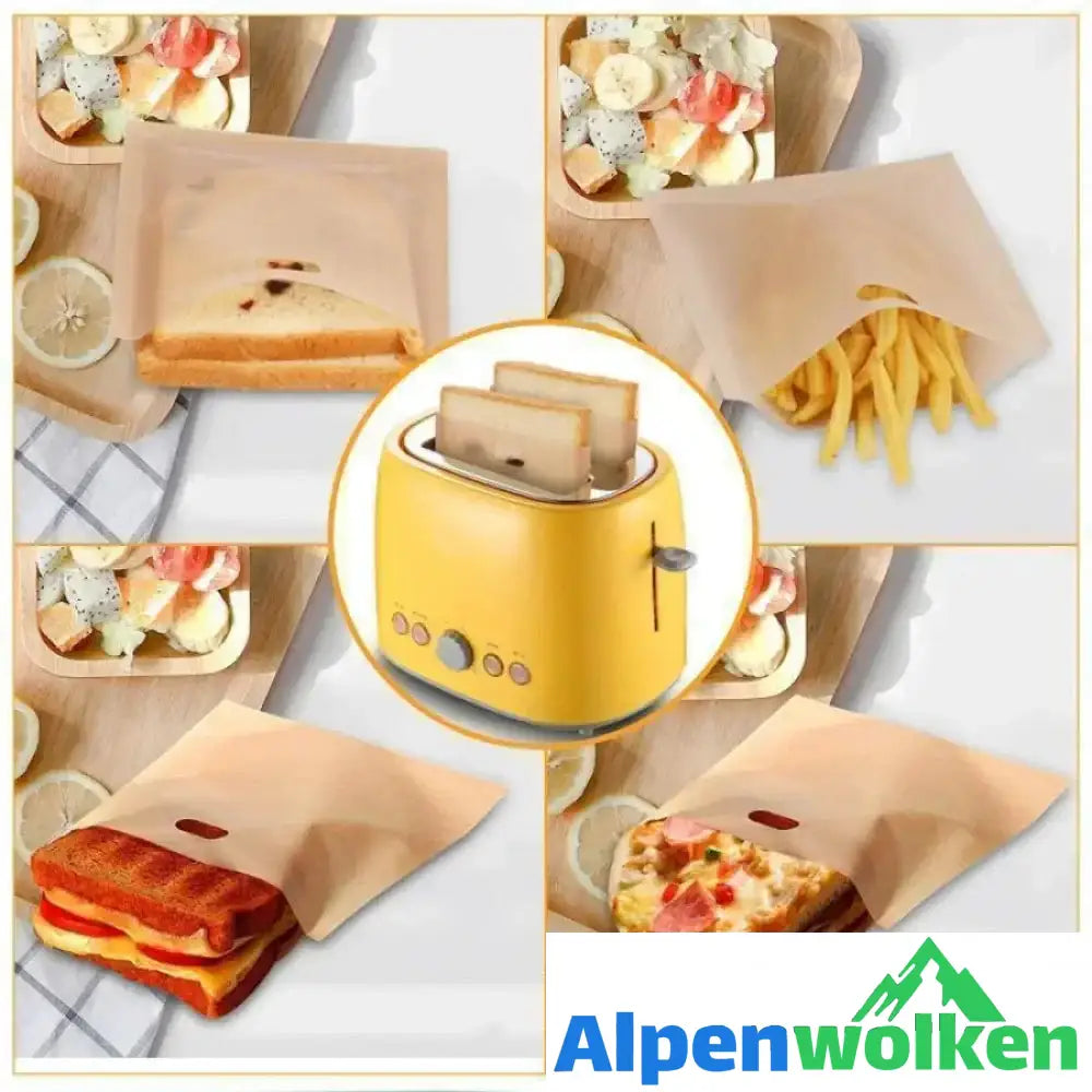 Alpenwolken - Wiederverwendbare antihafte Toastabags, 5 Stücke