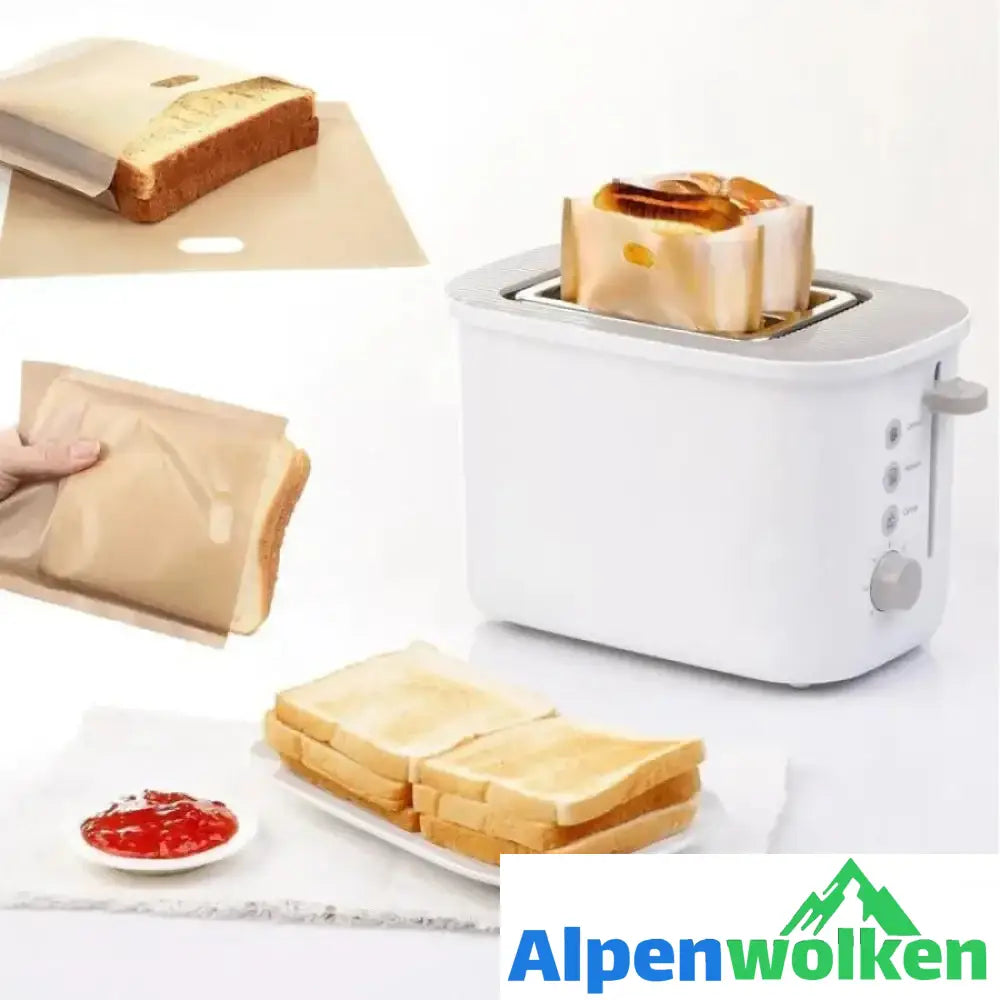 Alpenwolken - Wiederverwendbare antihafte Toastabags, 5 Stücke