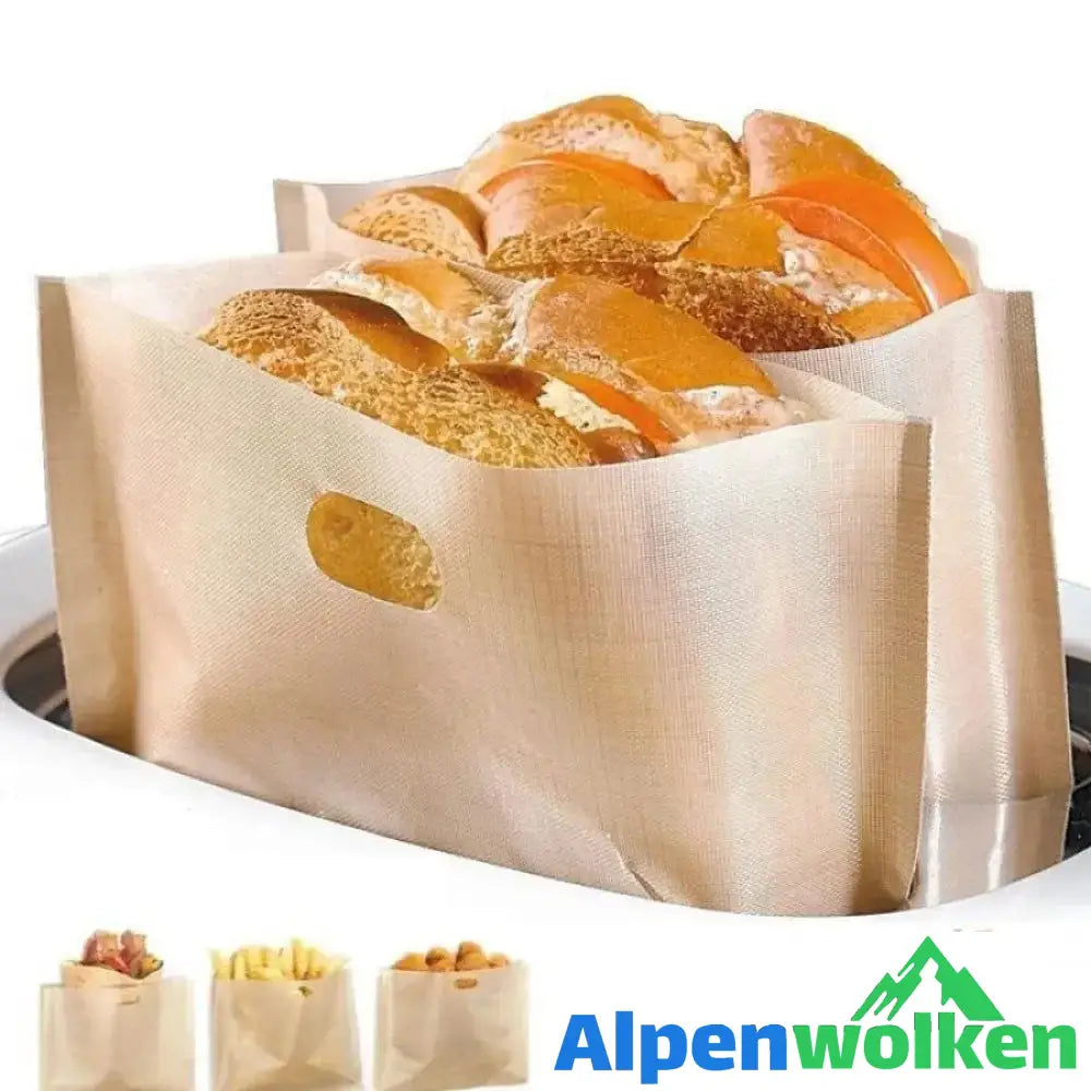 Alpenwolken - Wiederverwendbare antihafte Toastabags, 5 Stücke