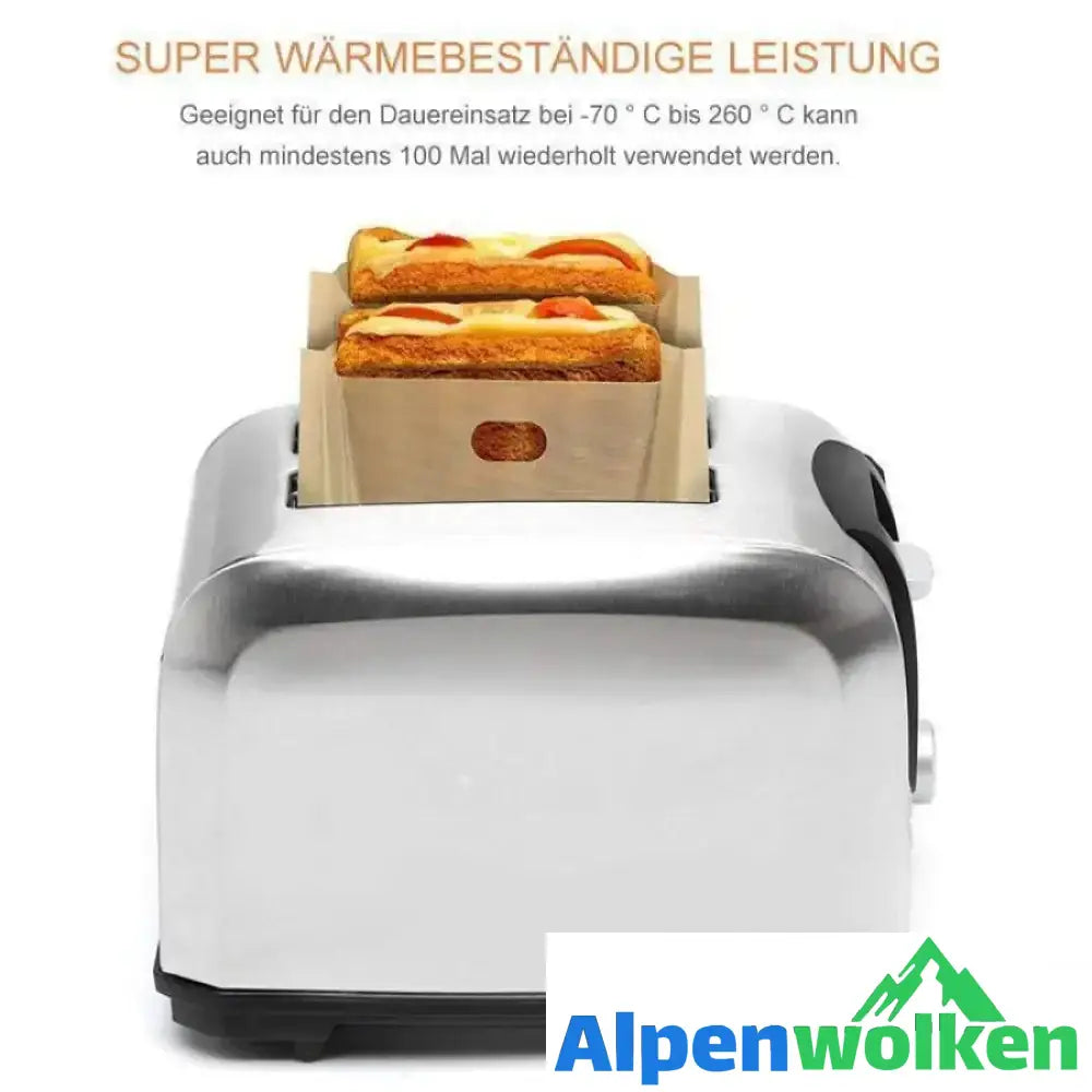 Alpenwolken - Wiederverwendbare antihafte Toastabags, 5 Stücke