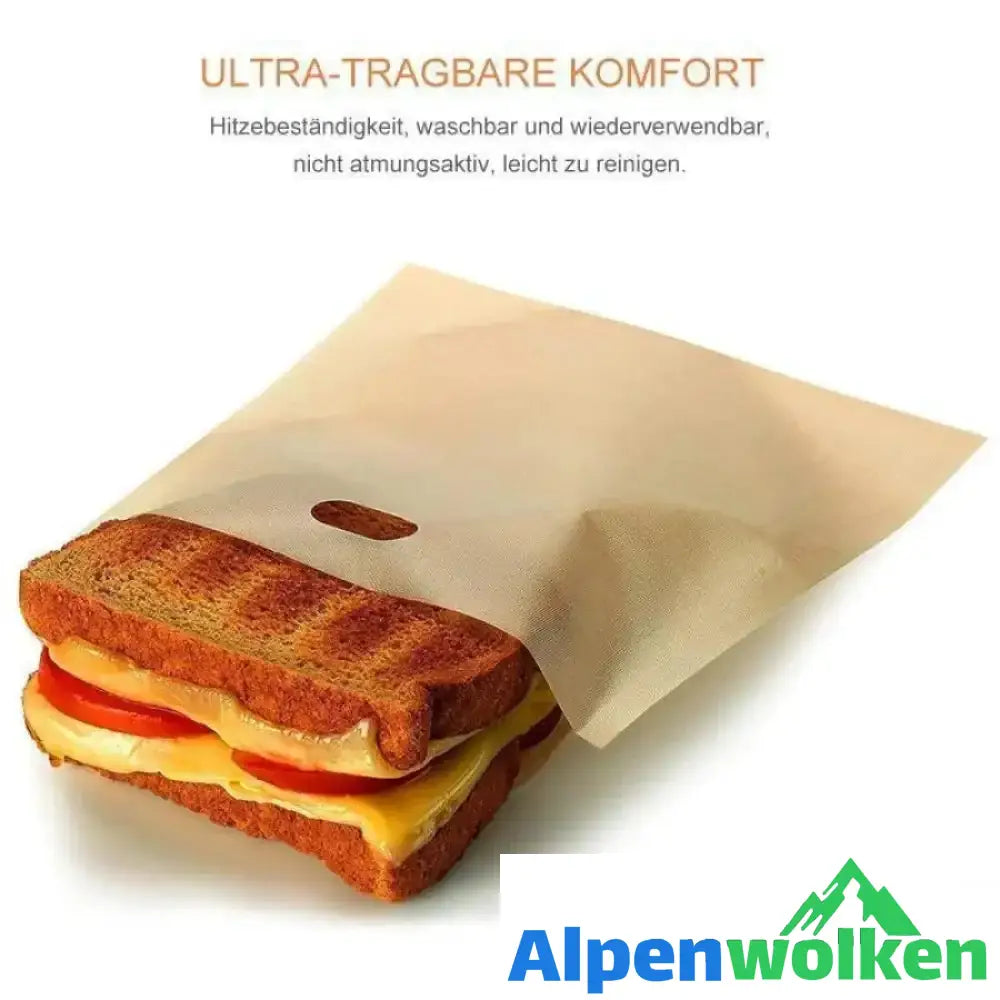 Alpenwolken - Wiederverwendbare antihafte Toastabags, 5 Stücke