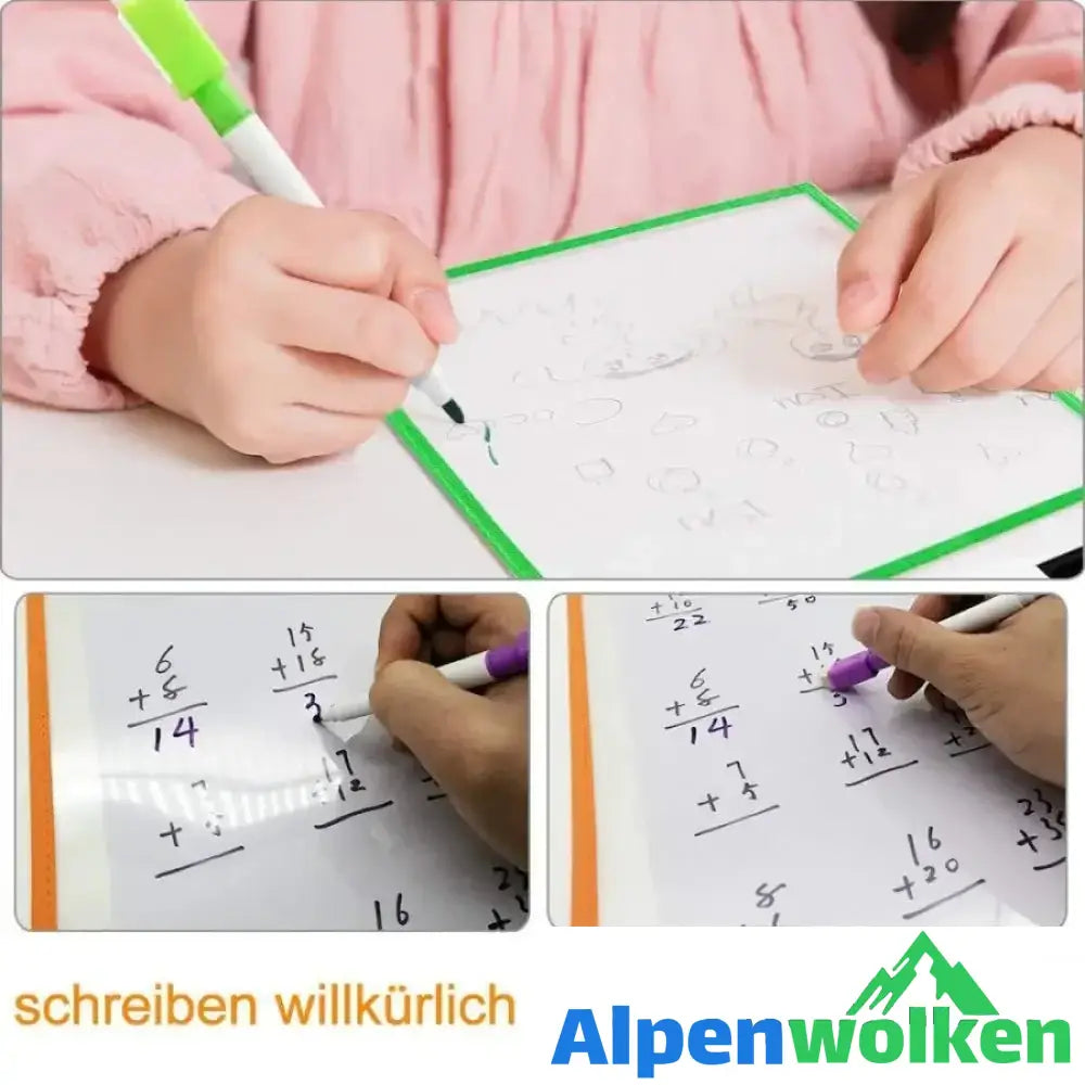 Alpenwolken - Wiederverwendbare Dry Erase Taschen Set, ideal für Büro und Schule Arbeit