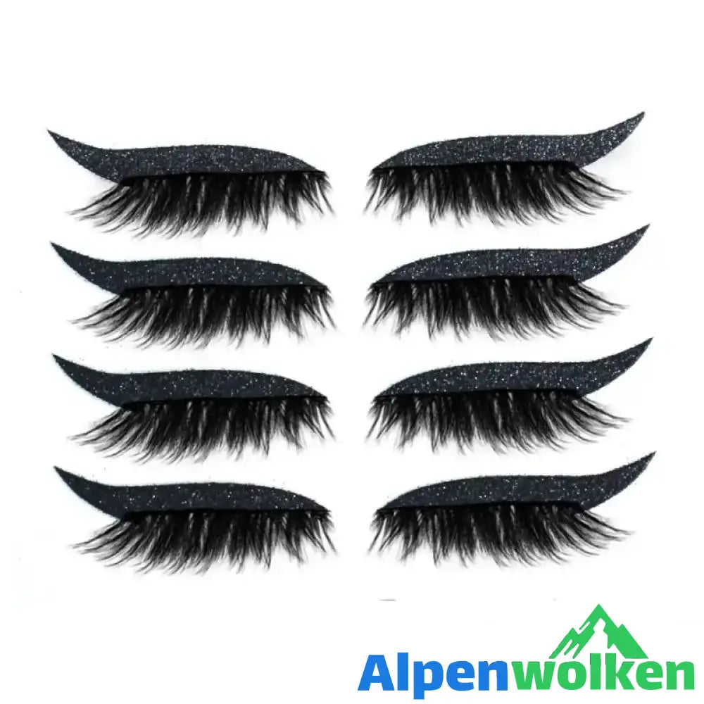 Alpenwolken - ✨Wiederverwendbare Eyeliner und Wimpernaufkleber✨ Schwarz 4 PAAR