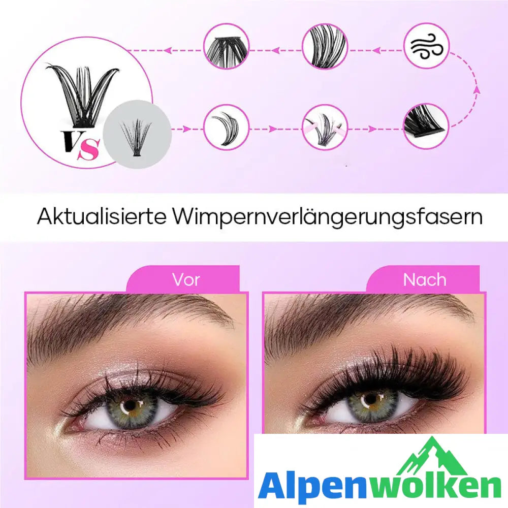 Alpenwolken - Wiederverwendbares selbstklebendes Wimpernset