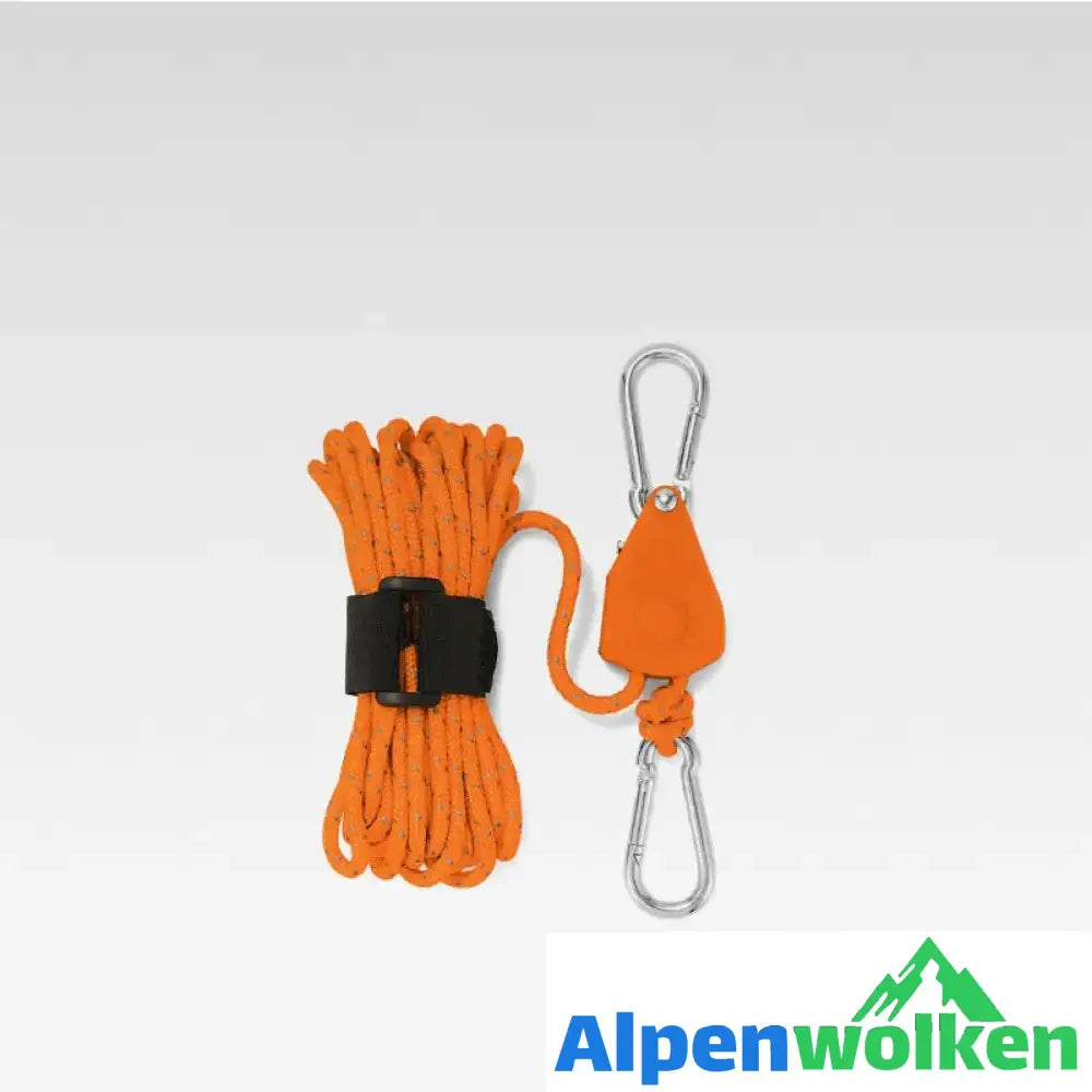 Alpenwolken - Windfestes Seil zur Einstellung der Riemenscheibe Orange klein