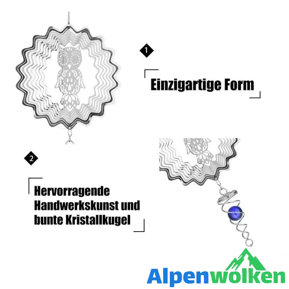 Alpenwolken - Windspiel aus Edelstahl